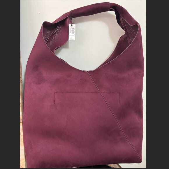 Banana Republic Vegan Leather Slouchy Tote - Bright Wine - Picture 3 of 4